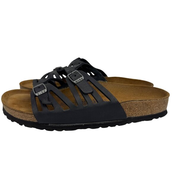 Birkenstock Granada Soft Footbed Black oiled leather Sandals Women’s sz 39/8.5 - Picture 3 of 11